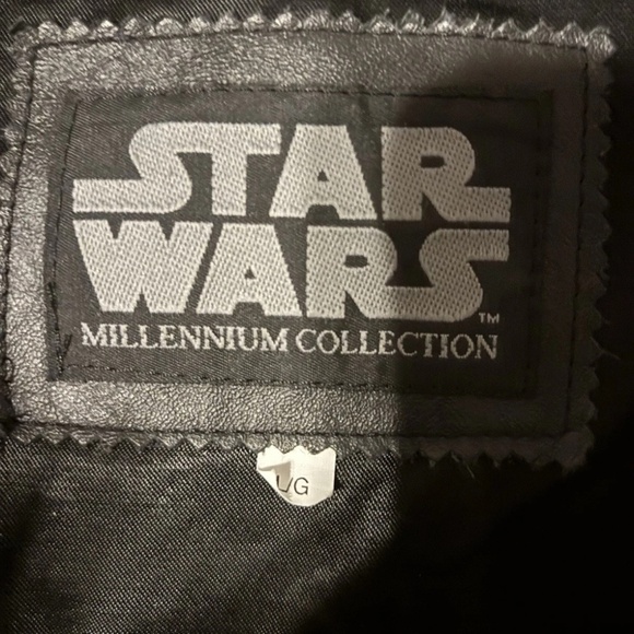 STAR WARS MILLENNIUM COLLECTION BOMBER JACKET, LEATHER WOOL SIZE L RARE VINTAGE - Picture 6 of 6